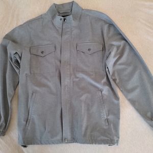 Mens LINKSOUL Full Zip Stretch Boardwalker Golf Windbreaker Jacket Gray Large